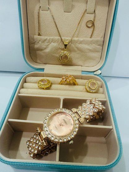 pink jewellery set