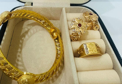 unique black golden jewellery set