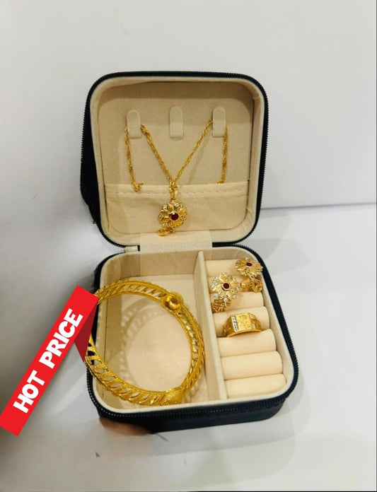 unique black golden jewellery set